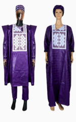 Boubou violet pour deux, mode culturelle africaine