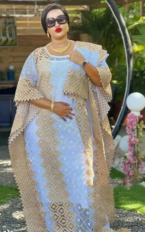 Boubou chic en dentelle, style africain moderne pour femme