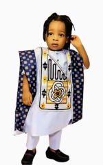 Boubou Africain Enfant blanc élégant et traditionnel