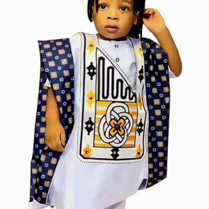 Boubou Africain Enfant blanc élégant et traditionnel