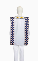 Boubou enfant blanc avec motifs africains colorés