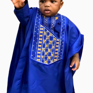 Boubou Africain Enfant Bleu 3 pièces élégant et coloré