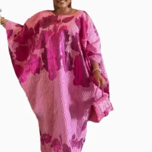 Boubou Femme en Jacquard aux motifs traditionnels