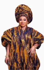 Boubou Africain Femme Jacquard Doré