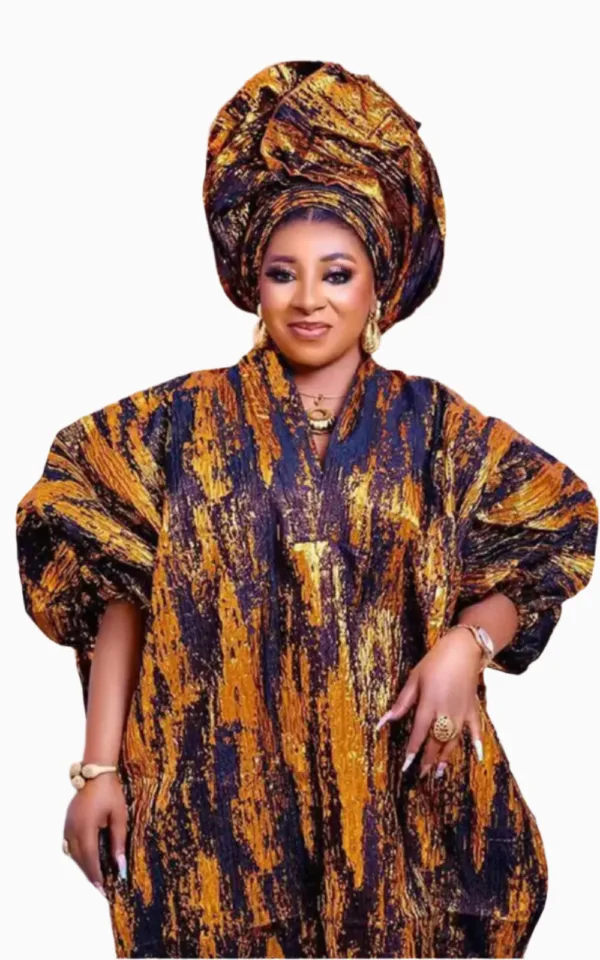 boubou-africain-femme-jacquard-dore-1 Boubou Africain Femme Jacquard Doré