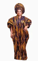 Boubou Jacquard Femme avec motifs dorés