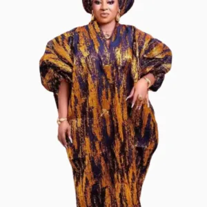 Boubou Jacquard Femme avec motifs dorés