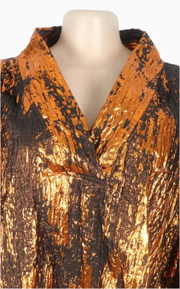 Robe traditionnelle Boubou en jacquard doré