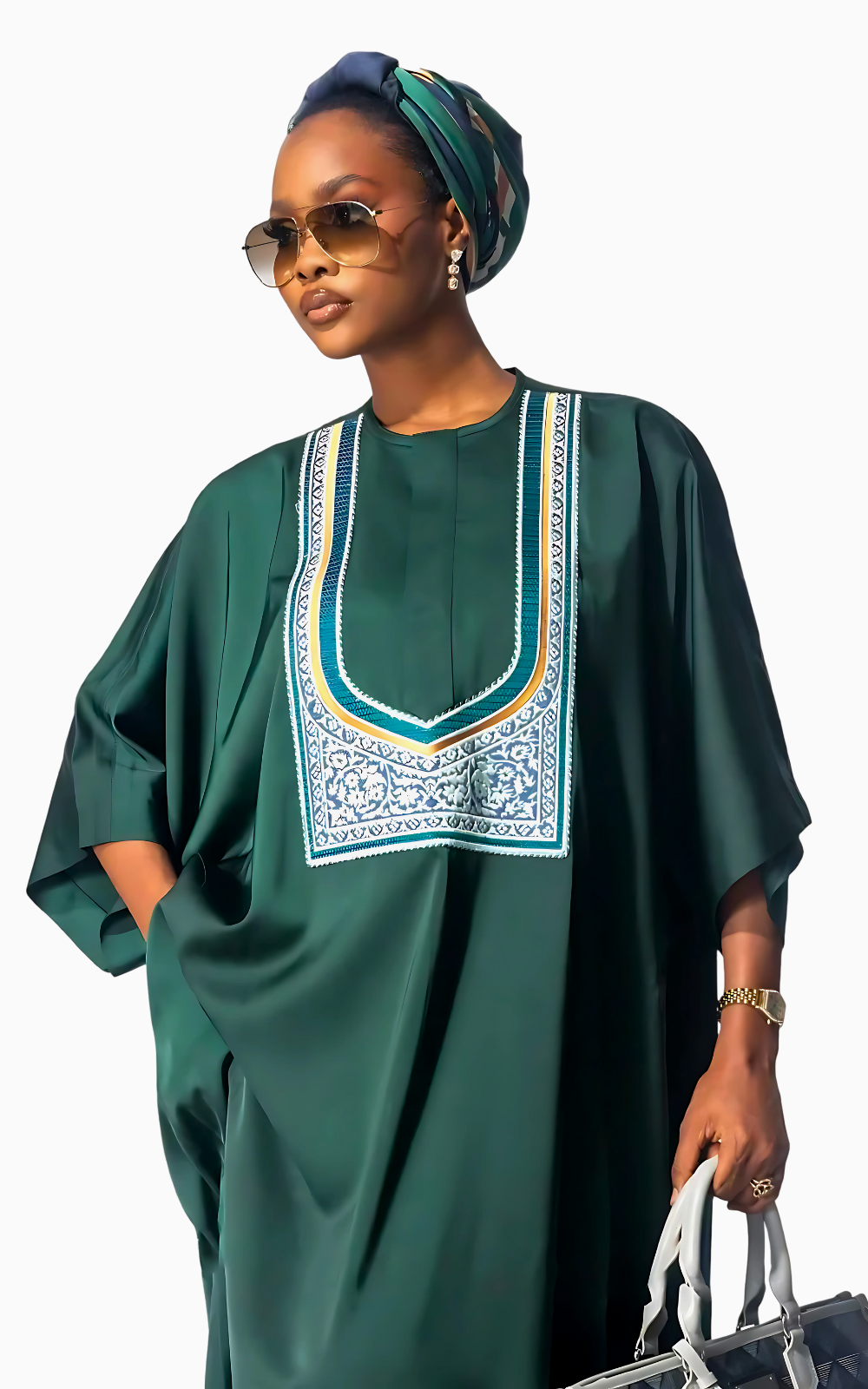 Boubou Africain Femme Original en tissu traditionnel
