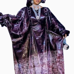 Boubou Africain Femme pour cérémonie en tissu coloré