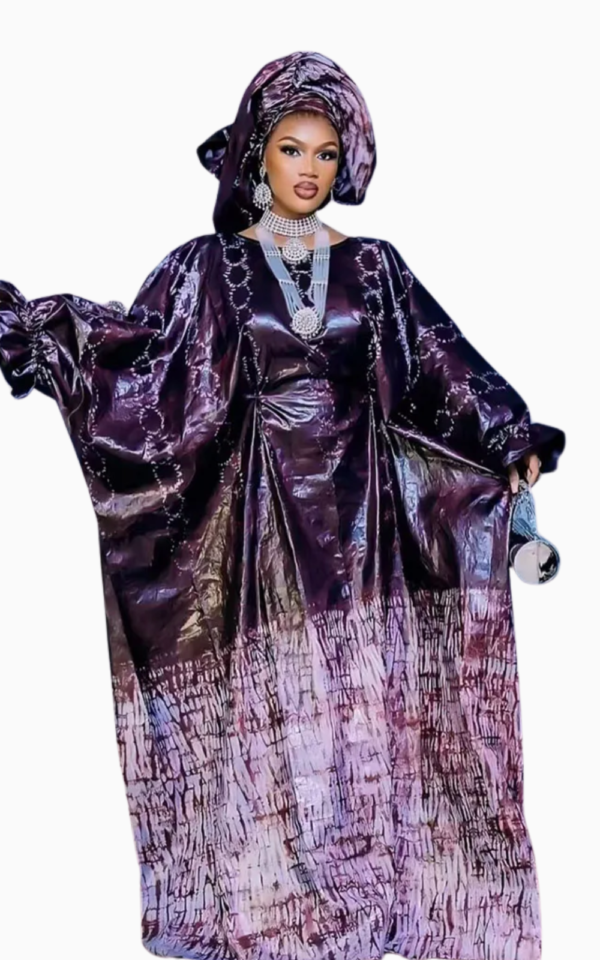 Boubou Africain Femme pour cérémonie en tissu coloré