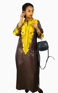 Boubou femme en tissu coloré, design unique
