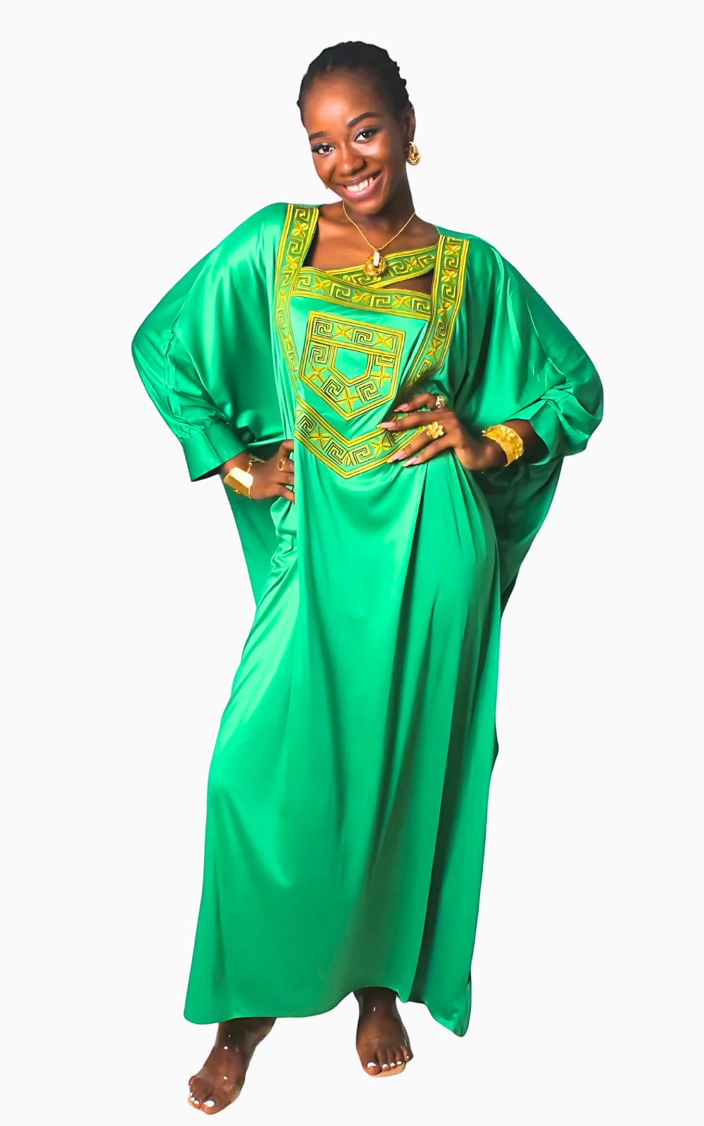 Boubou Africain Femme en Tissu Fin, style élégant et moderne