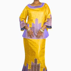 Boubou Femme Wax à motifs africains vibrants