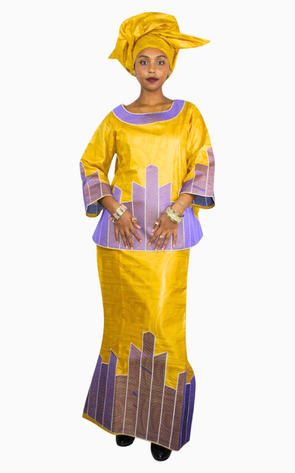 Boubou Femme Wax à motifs africains vibrants