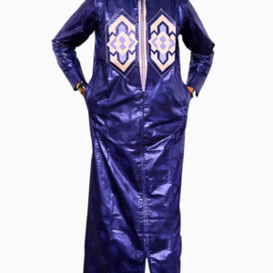 Boubou africain homme bleu 2 pièces élégant et traditionnel