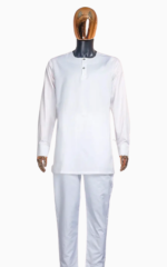 Boubou homme blanc, vêtement africain classique