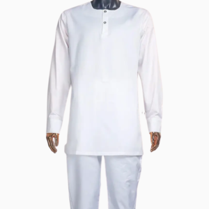 Boubou homme blanc, vêtement africain classique