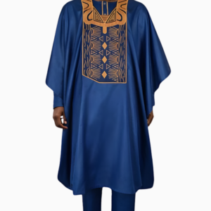 Boubou Africain Homme Bleu, élégant et traditionnel