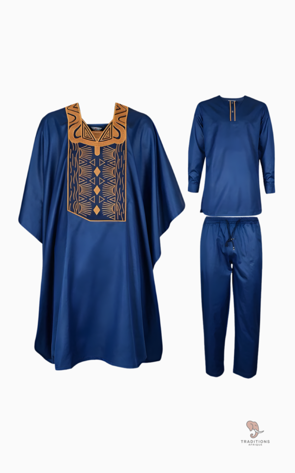 Costume africain bleu, parfait pour toutes occasions