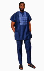Boubou africain homme manches courtes élégant