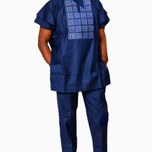 Boubou africain homme manches courtes élégant