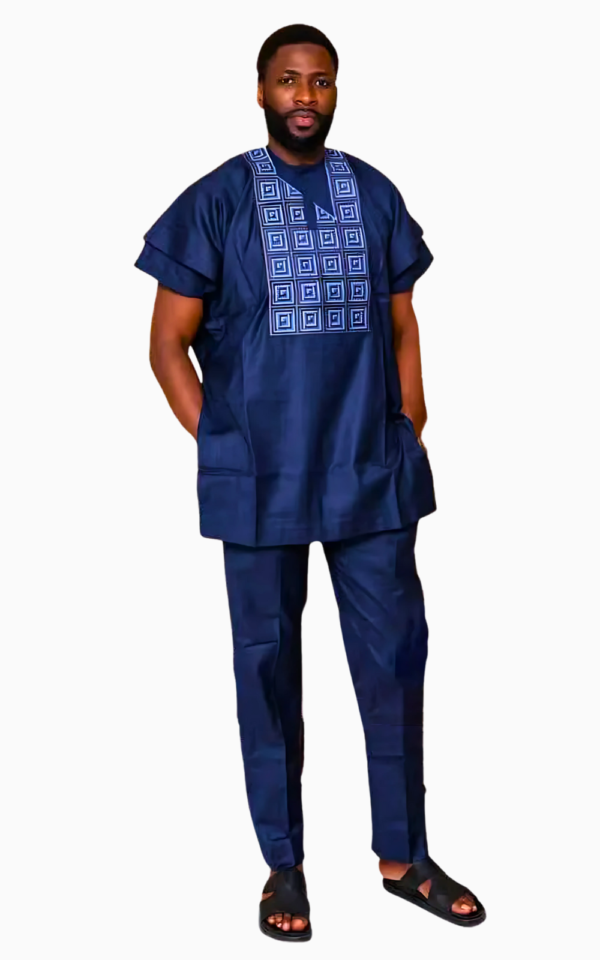 boubou-africain-homme-manches-courtes-1 Boubou africain homme manches courtes élégant