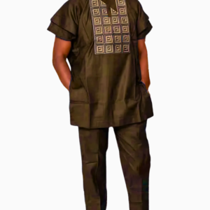 Vêtement traditionnel africain pour homme, manches courtes