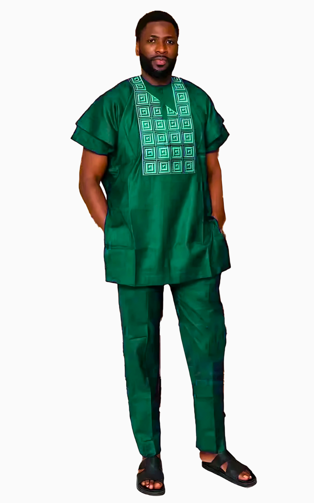 Boubou homme coloré, style africain décontracté
