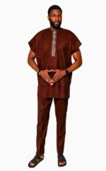 Boubou Africain Homme Tendance Manches Courtes