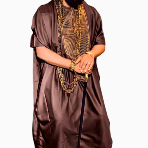 Boubou Africain Homme Marron, vêtement traditionnel