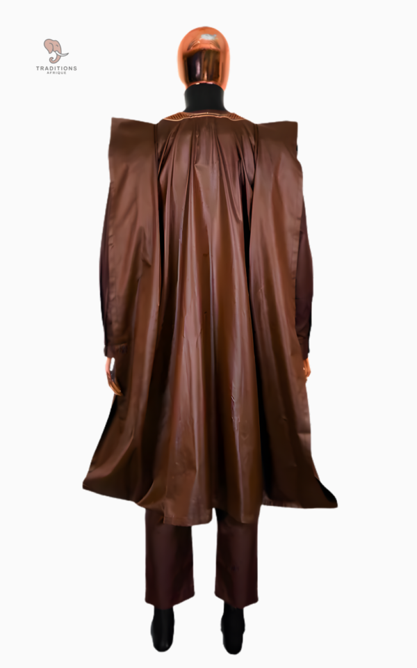 Vêtement marron pour homme, style africain élégant
