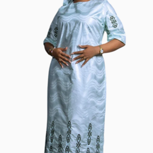 Boubou Bazin Blanc pour Femme