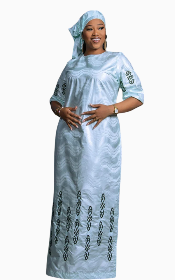 boubou-bazin-blanc-femme-1 Boubou Bazin Blanc pour Femme