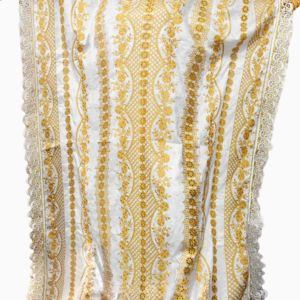 Boubou brodé doré pour femme en tissu bazin