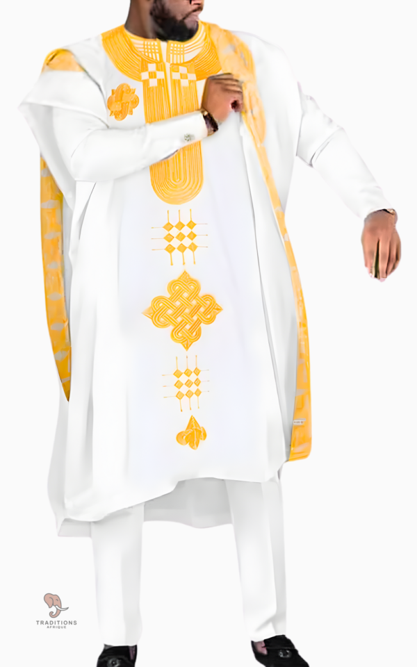boubou-bazin-homme-mariage-1 Boubou Bazin homme pour mariage traditionnel africain