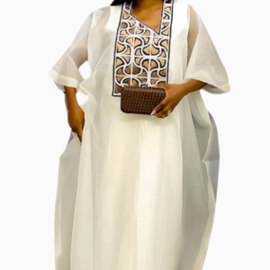 Boubou blanc femme pour mariage élégant et traditionnel