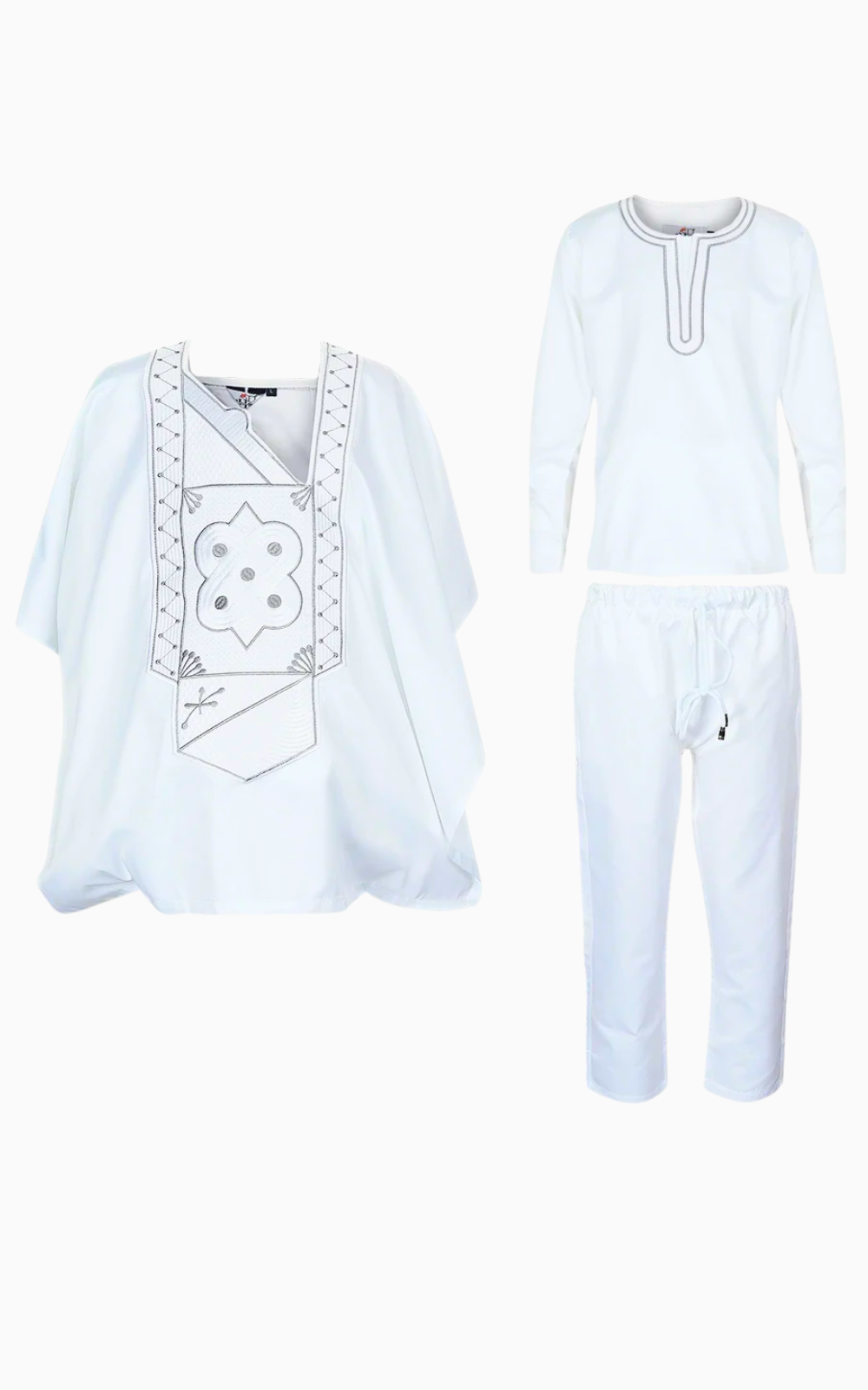 Boubou garçon en blanc – Style africain traditionnel pour le jeune garçon