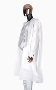 Vêtement africain élégant pour homme, boubou blanc