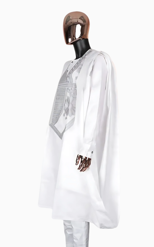 Vêtement africain élégant pour homme, boubou blanc