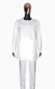 Boubou homme, coupe contemporaine, couleur blanche