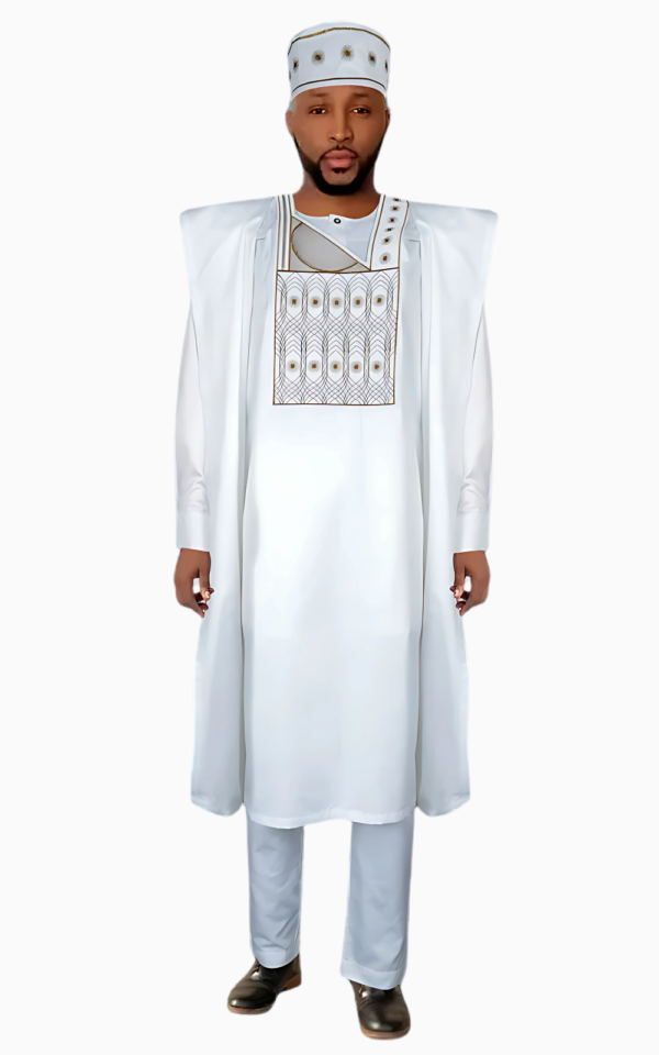 boubou-blanc-mariage-homme-1 Boubou Blanc pour Mariage Homme, élégant et traditionnel