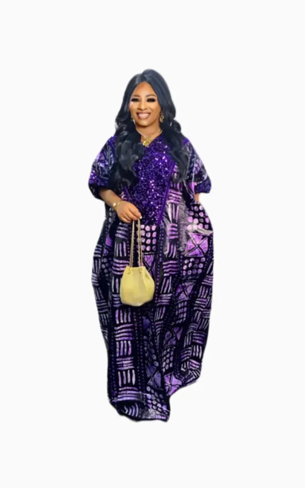 boubou-brode-femme-1 Boubou brodé femme élégant en tissu africain