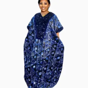Boubou africain femme avec motifs brodés uniques