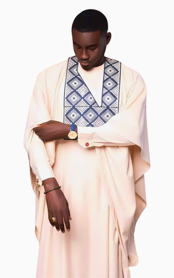 Vêtement traditionnel masculin, boubou africain brodé