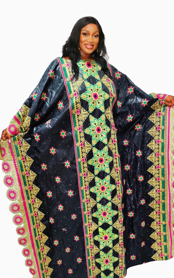 boubou-broderie-femme-1 Boubou brodé femme élégant en tissu africain