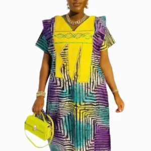 Boubou Chic Femme Africaine élégant et coloré