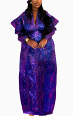Boubou Design Femme élégant en tissu africain coloré
