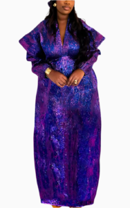 Boubou Design Femme élégant en tissu africain coloré