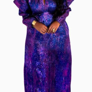 Boubou Design Femme élégant en tissu africain coloré